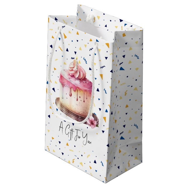 Sac cadeau gâteau et confetti (Dos Angle)