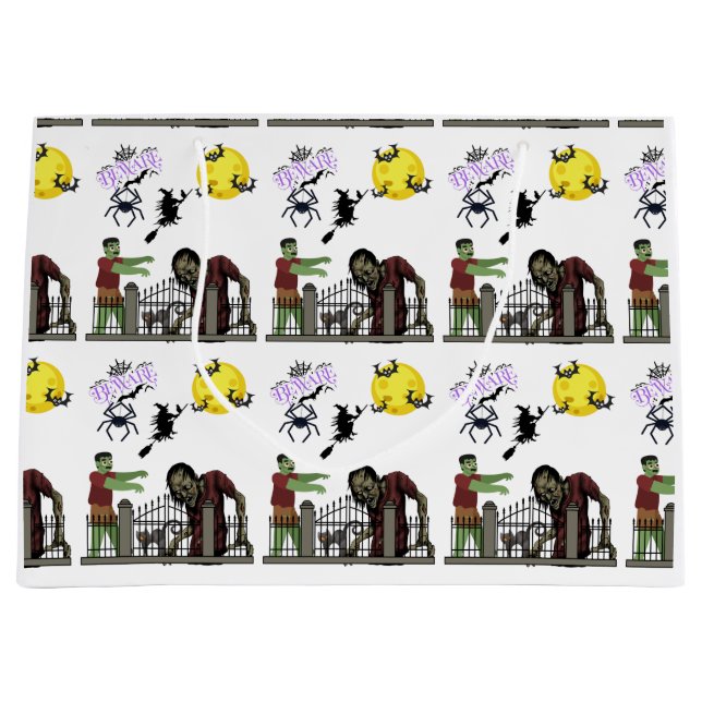 Sac cadeau géant Zombie Halloween Land (Devant)