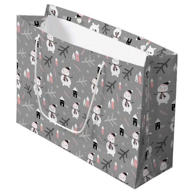 Sac Cadeau Gentil Snowmen (Devant Angle)