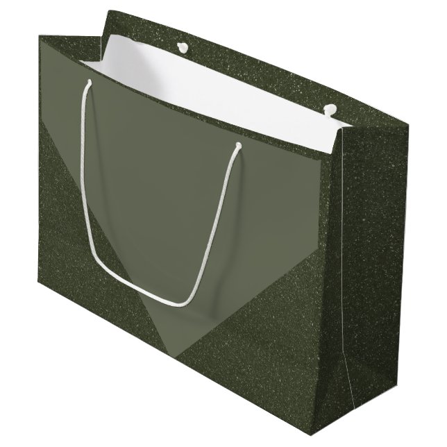 Sac cadeau géométrique moderne Moss Green (Devant Angle)