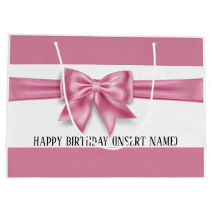 Sac Cadeau Grand arc rose large bande de luxe DO-IT-YOURSELF 