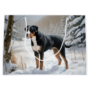 Sac Cadeau Grand Bouvier Suisse Noël sous la neige de Noël