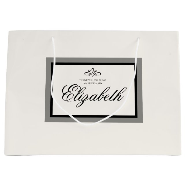 Sac cadeau grand format blanc et noir (Devant)