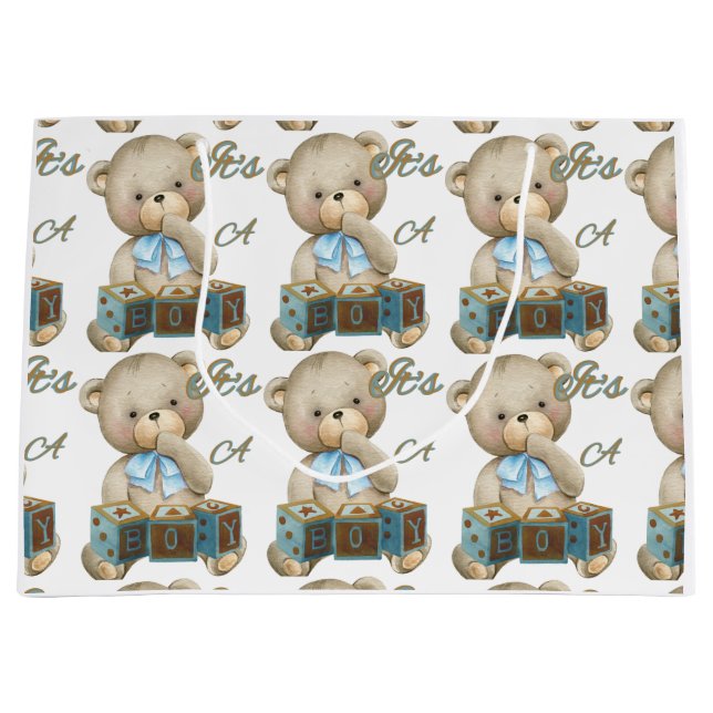 Sac Cadeau Grand Format 'C'est Un Garçon' (Devant)