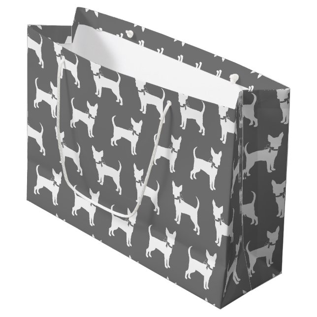 Sac cadeau grand format Chien Chihuahua chiot (Devant Angle)