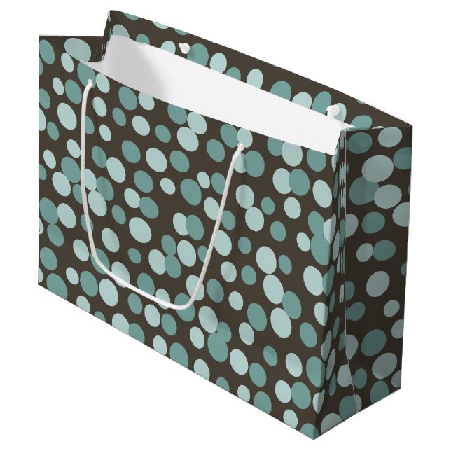 Sac cadeau grand format Chocolate Blue Dots (Devant Angle)