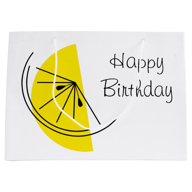 Sac cadeau grand format Citrus Lemon Joyeux Annive (Devant)