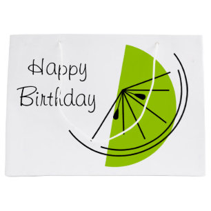 Sac cadeau grand format Citrus Lime Joyeux Anniver