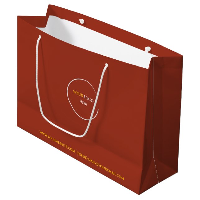 Sac Cadeau Grand Format en Argile Rouge (Devant Angle)