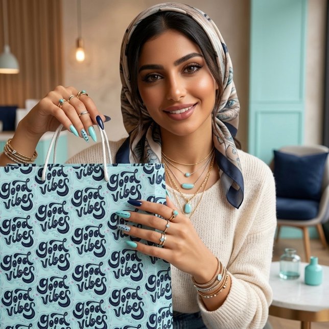 Sac Cadeau Grand Format "Good Vibes" (Créateur téléchargé)