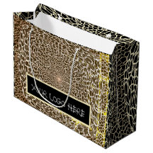 SAC CADEAU GRAND FORMAT OR ET NOIR