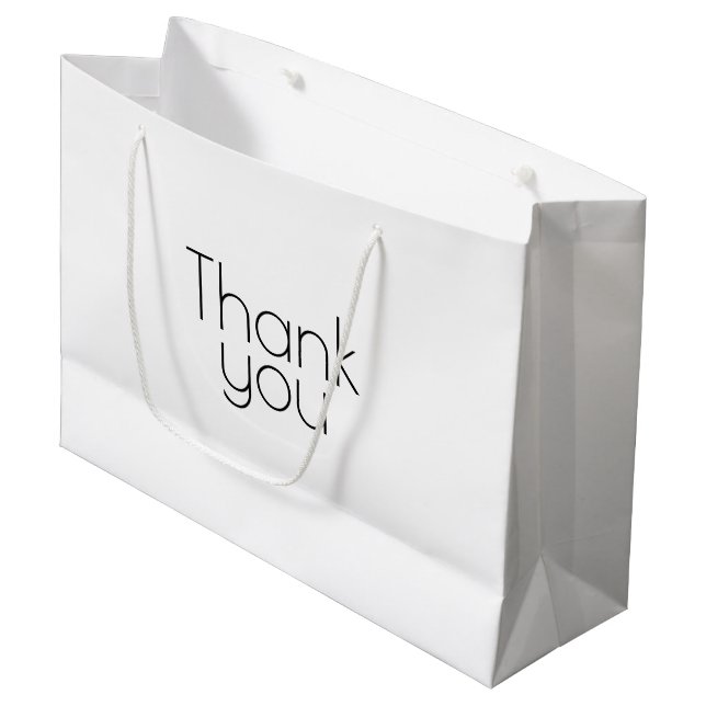Sac Cadeau Grand Format Personnalisé Style Merci (Devant Angle)