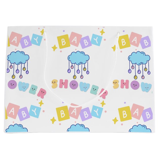 Sac cadeau grand format pour Baby Shower (Devant)
