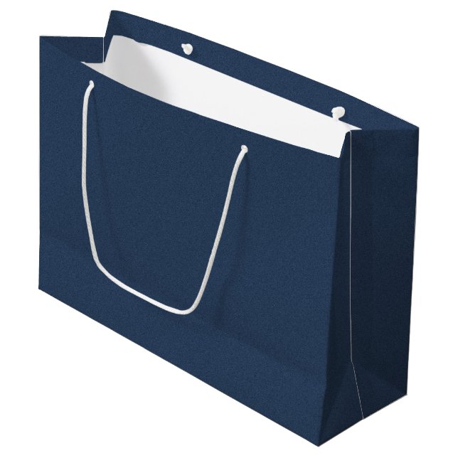 Sac Cadeau Grand Format Texturé Bleu Élégant Pour  (Devant Angle)