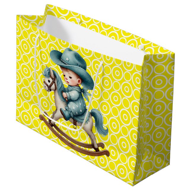 Sac cadeau grand format Western Baby Cowboy (Devant Angle)