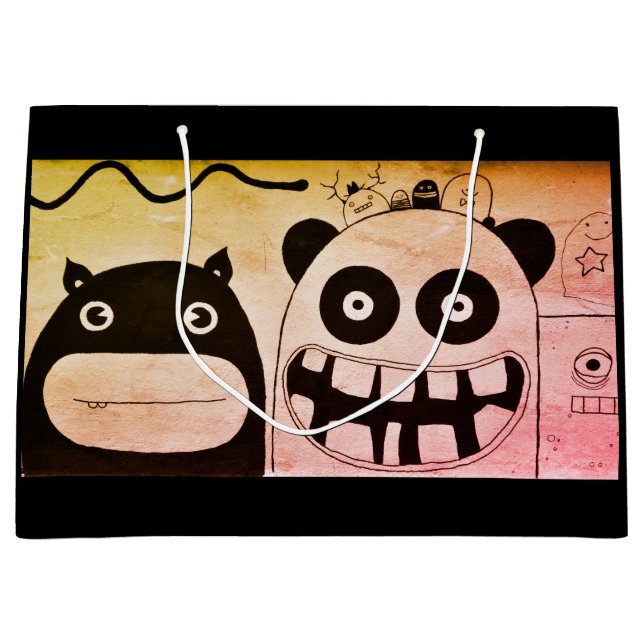 Sac cadeau - Grand, HEUREUX MONSTRE (Devant)