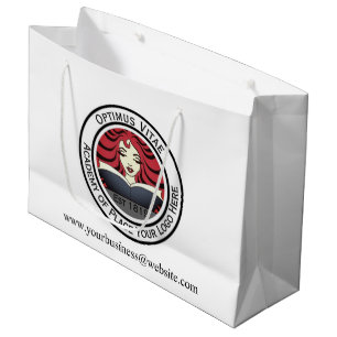 Sac Cadeau Grand logo personnalisé blanc