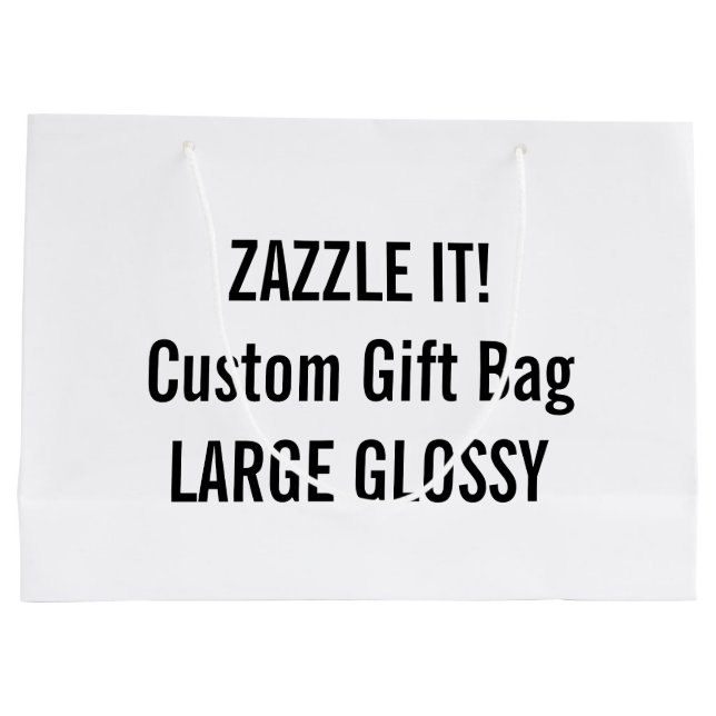 Sac Cadeau GRAND modèle BRILLANT fait sur commande de blanc (Dos)