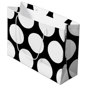Sac Cadeau Grand motif de pois : Noir et blanc
