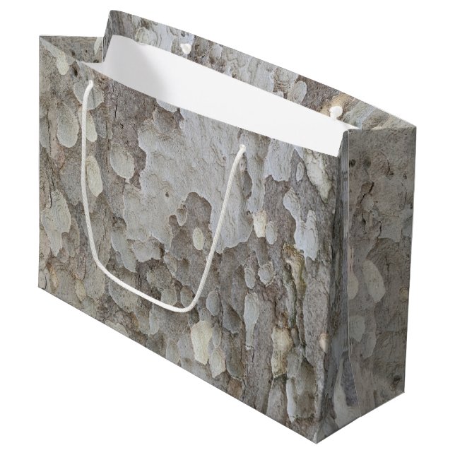 Sac cadeau grand motif écorce d'arbre (Devant Angle)