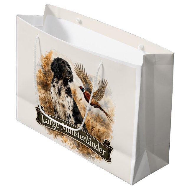 Sac Cadeau Grand Münsterländer avec Faisan (Devant Angle)