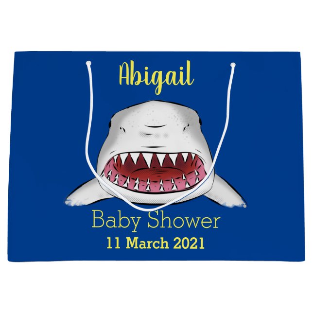 Sac Cadeau Grand requin blanc moyen dessin animé (Devant)