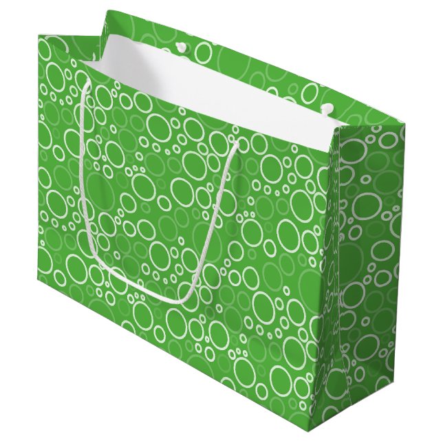 Sac Cadeau Grand sac-cadeau Cercles verts (Devant Angle)
