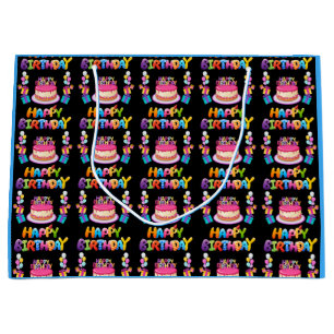 Sac Cadeau Grande Taille Confettis Fête d'Annivers