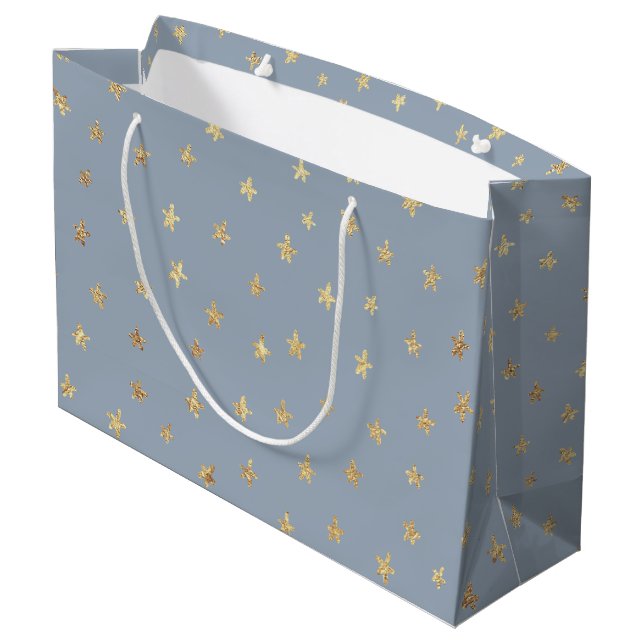 Sac cadeau grande taille Fun Stars Pattern Gold Gr (Dos Angle)