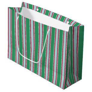 Sac cadeau Green Blue Christmas Stripes