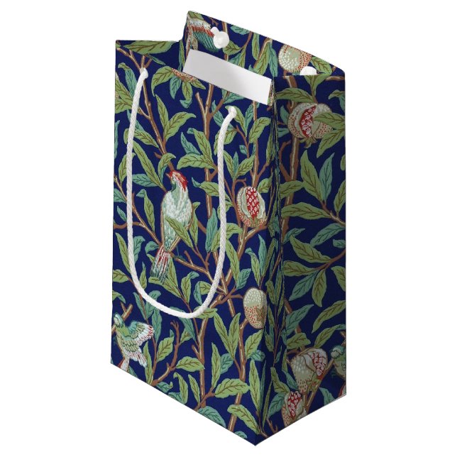 Sac Cadeau Grenade et Petit Oiseau, William Morris (Devant Angle)
