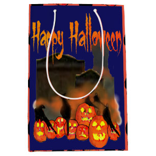 Sac cadeau Halloween avec Citrouilles et oiseaux n