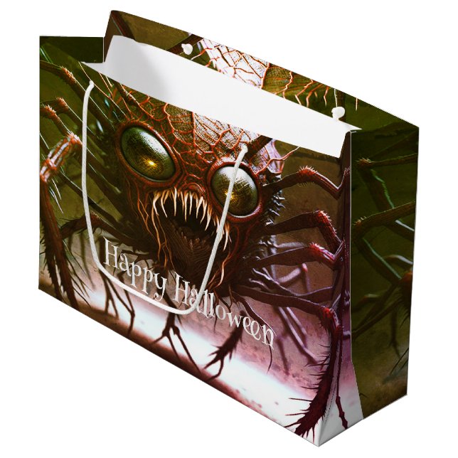 Sac Cadeau Halloween Monstre Rouge (Devant Angle)