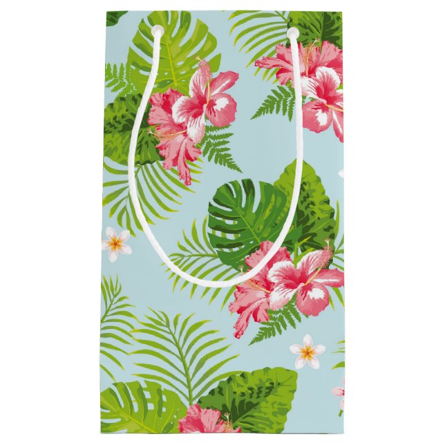 Sac cadeau Hibiscus Palm rose (Devant)