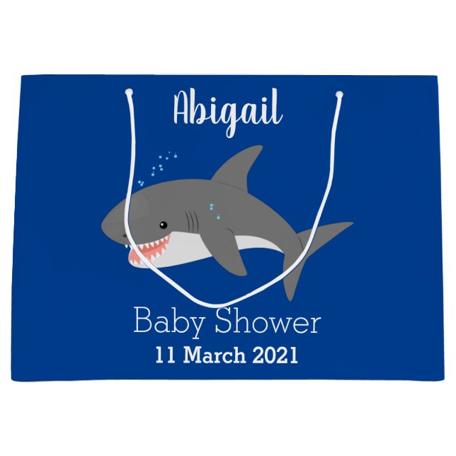 Sac Cadeau Illustration joyeuse du grand requin blanc (Devant)