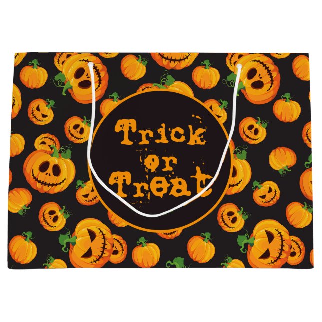 Sac cadeau Jack-O-Lantern éffrayant pour Halloween (Devant)