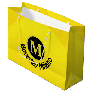 Sac cadeau jaune avant et arrière personnalisé
