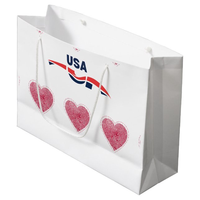 Sac cadeau "Je t'aime USA" (Devant Angle)