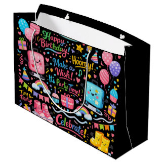 Sac Cadeau Joyeux Anniversaire Arc-en-ciel Cupcake