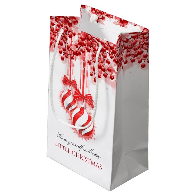 Sac Cadeau Joyeux petit Noël aquarelle Splash (Dos Angle)