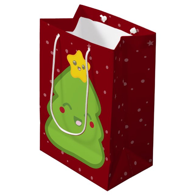 Sac cadeau Kawaii Christmas Tree et Star (Devant Angle)