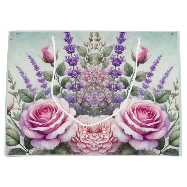 Sac cadeau Lavande et Jardin Rose (Devant)