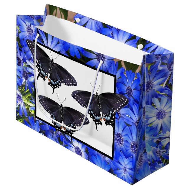 Sac cadeau Lg 3 Black Swallowtails (Devant Angle)