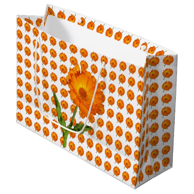 Sac cadeau (LG) - Fleurs de calendula (Devant Angle)