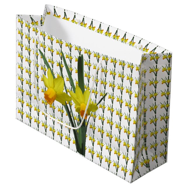 Sac cadeau (LG) - Fleurs de jonquilles (Devant Angle)