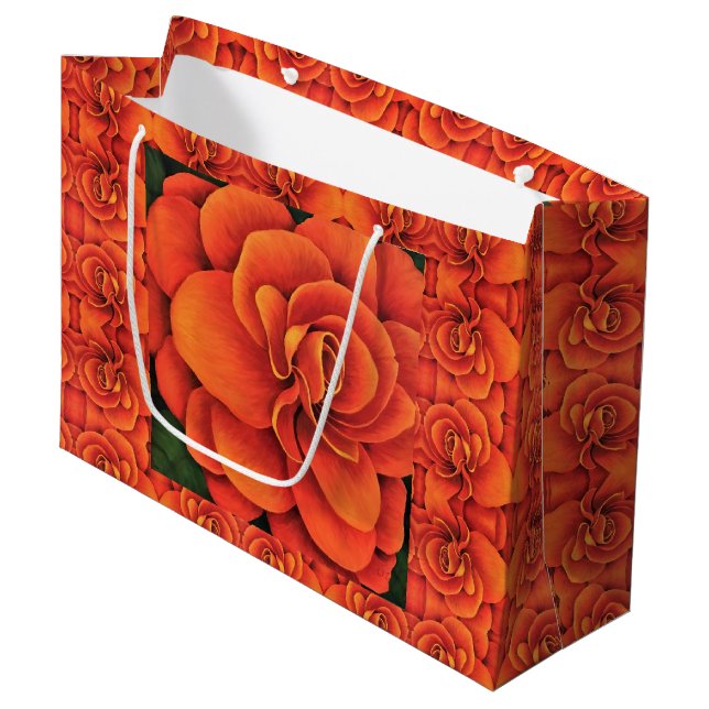 Sac Cadeau Lg Orange Begonia (Devant Angle)