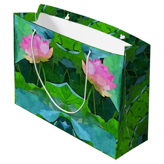 Sac Cadeau Lg Pink Lotus Abstrait (Dos Angle)