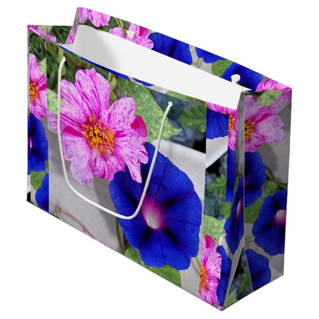 Sac cadeau Lg Portulaca & Morning Glory (Devant Angle)
