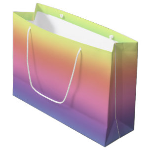 Sac Cadeau (Lg) - Stripes Arc-En-Ciel Horizontales
