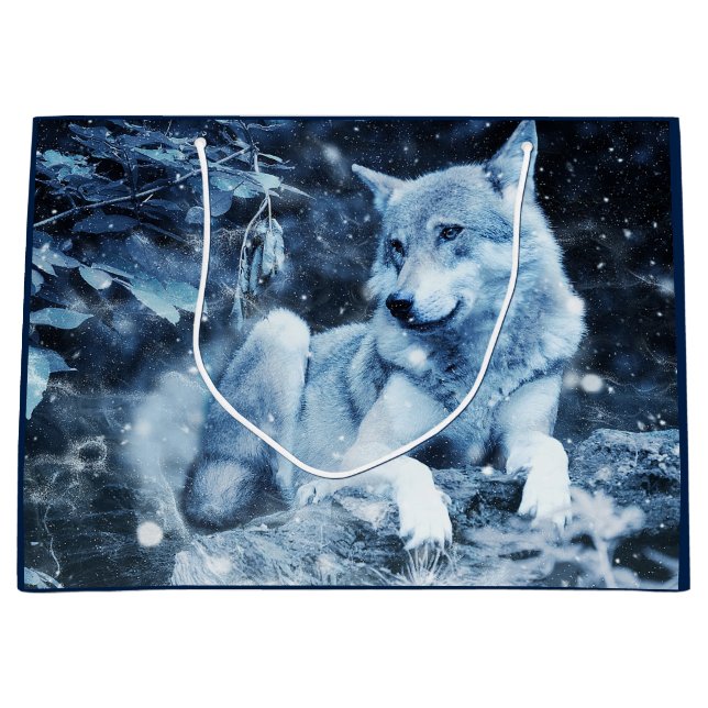 sac cadeau loup bleu